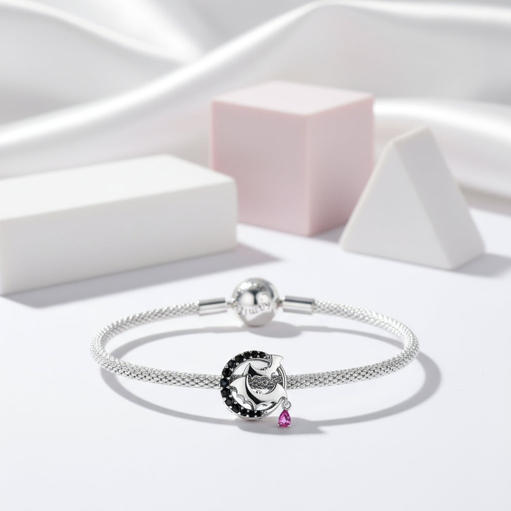 Gothic Flower Moon Bat & Vintage Style Hanging Beads-Black Diamonds New York