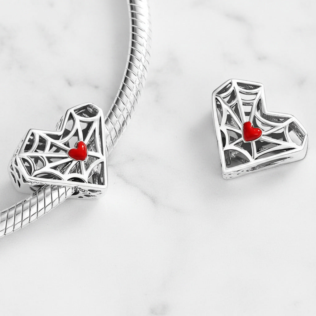 Gothic Hollow Skull and Cobweb Charms-Black Diamonds New York