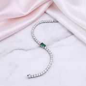 Green Emerald Cut Diamond Option Bracelet-Black Diamonds New York