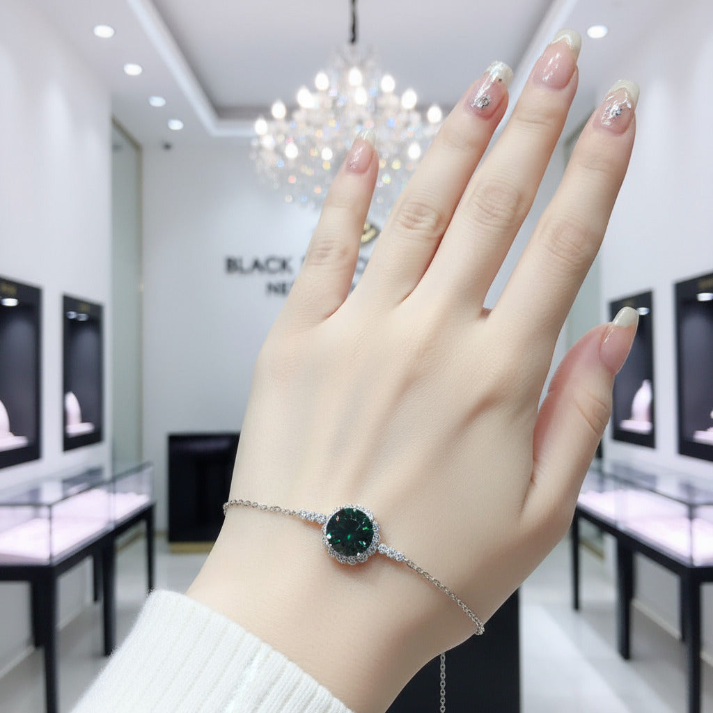 Green Diamond Bracelet Wedding Jewelry-Black Diamonds New York