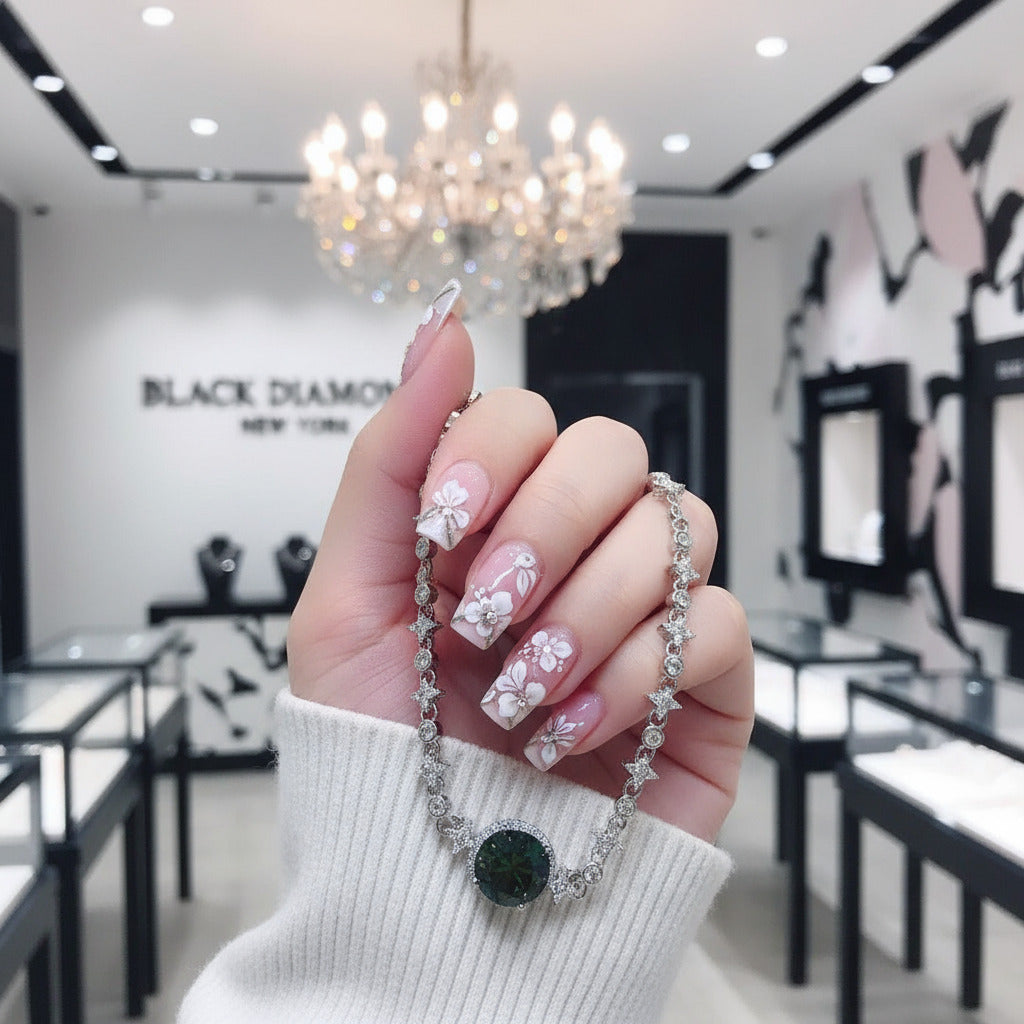 Green Diamond Bracelet Wedding Jewelry-Black Diamonds New York