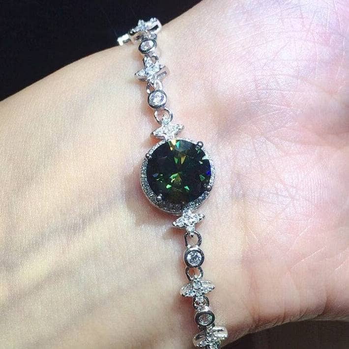 Green Moissanite Bracelet Wedding Jewelry-Black Diamonds New York