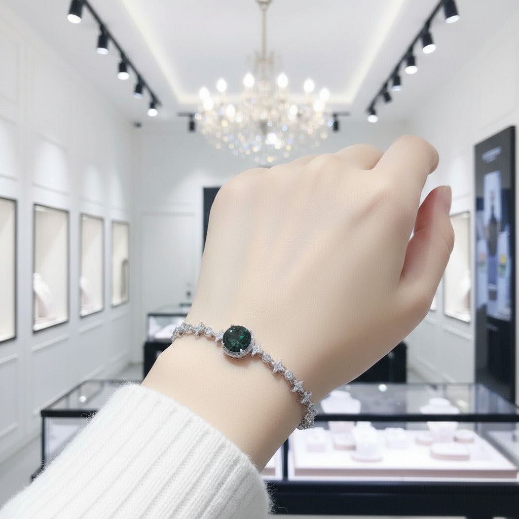 Green Diamond Bracelet Wedding Jewelry-Black Diamonds New York