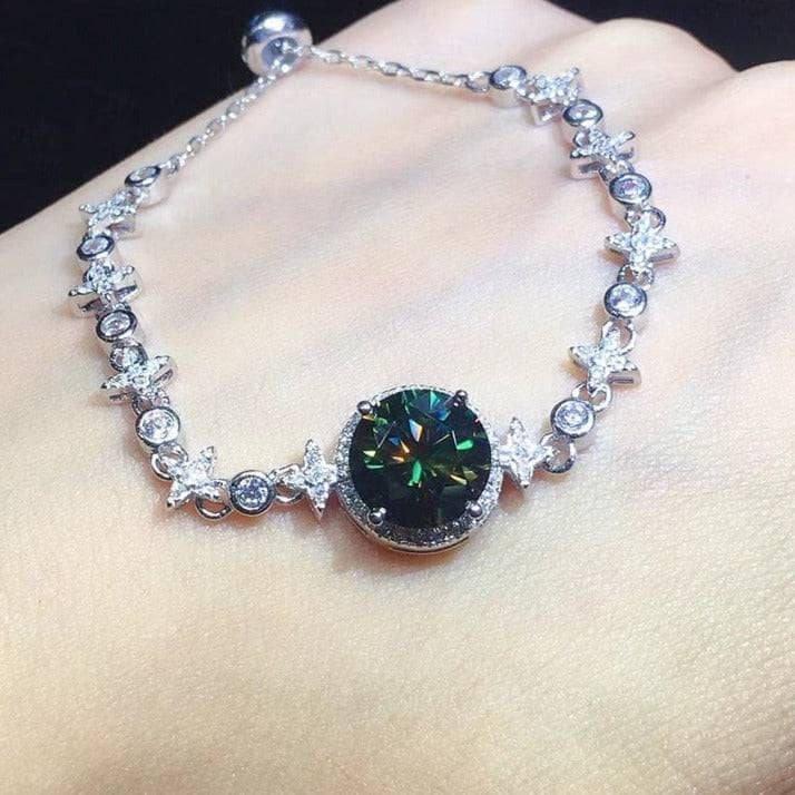 Green Moissanite Bracelet Wedding Jewelry-Black Diamonds New York