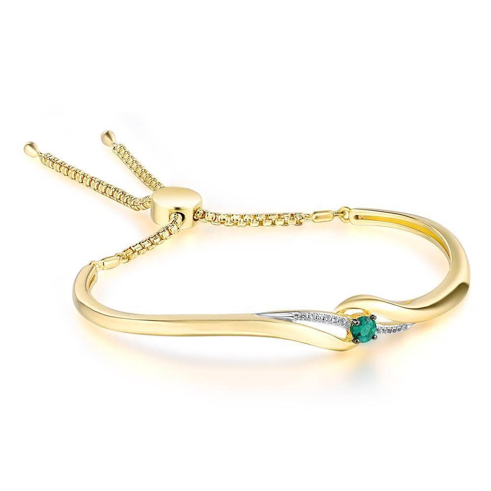 Green Spinel & EVN Stone Adjustable Bolo Bracelet-Black Diamonds New York