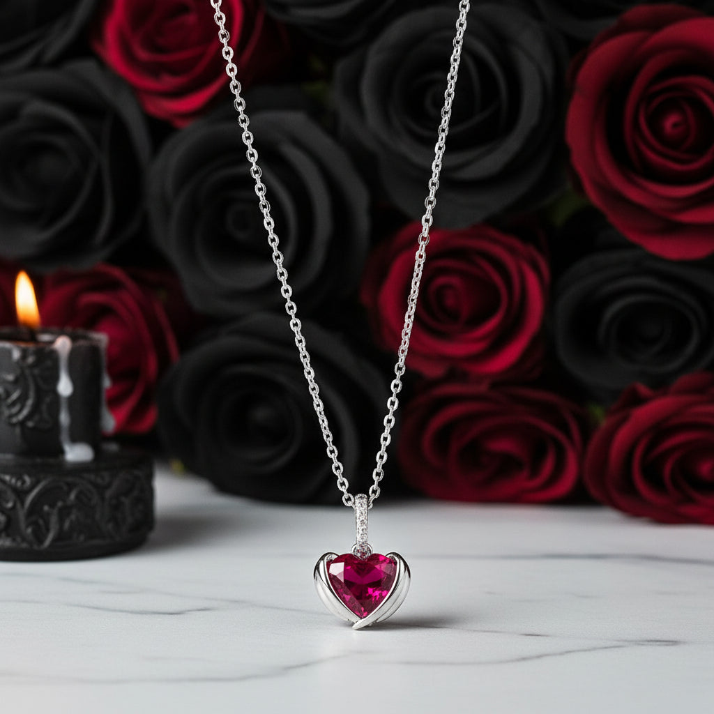 Guardian Wings Pink Heart Diamond Option Jewelry Set-Black Diamonds New York