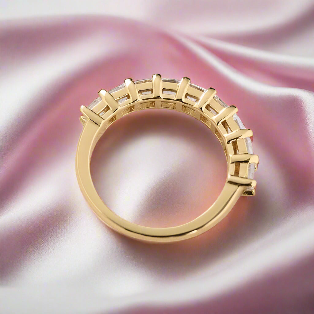 Half Eternity Asscher Cut Ring Band-Black Diamonds New York