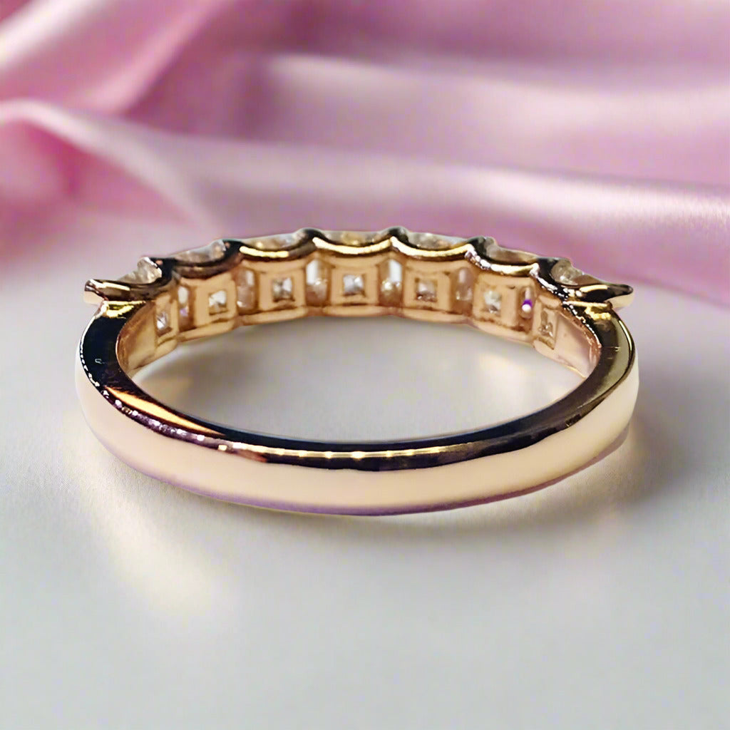 Half Eternity Asscher Cut Ring Band-Black Diamonds New York