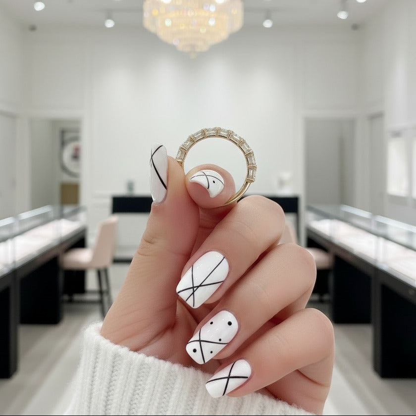 Half Eternity Asscher Cut Ring Band-Black Diamonds New York