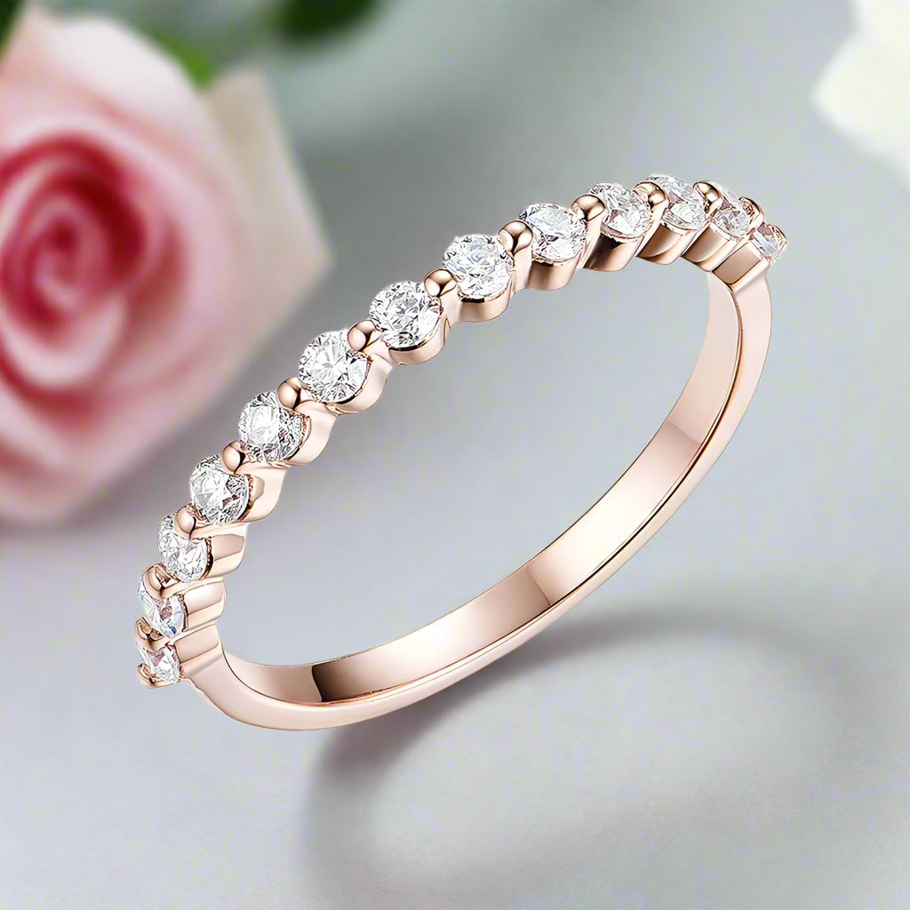 Half Eternity Diamond Bubble Ring Band-Black Diamonds New York