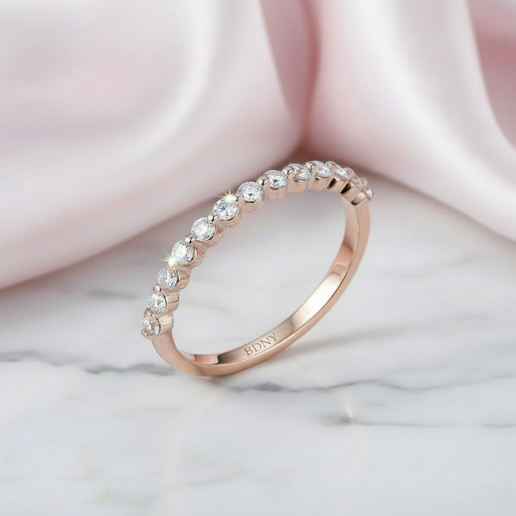 Half Eternity Diamond Option Bubble Ring Band-Black Diamonds New York