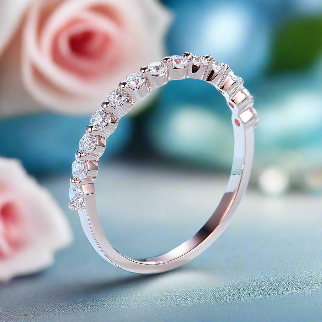 Half Eternity Diamond Bubble Ring Band-Black Diamonds New York