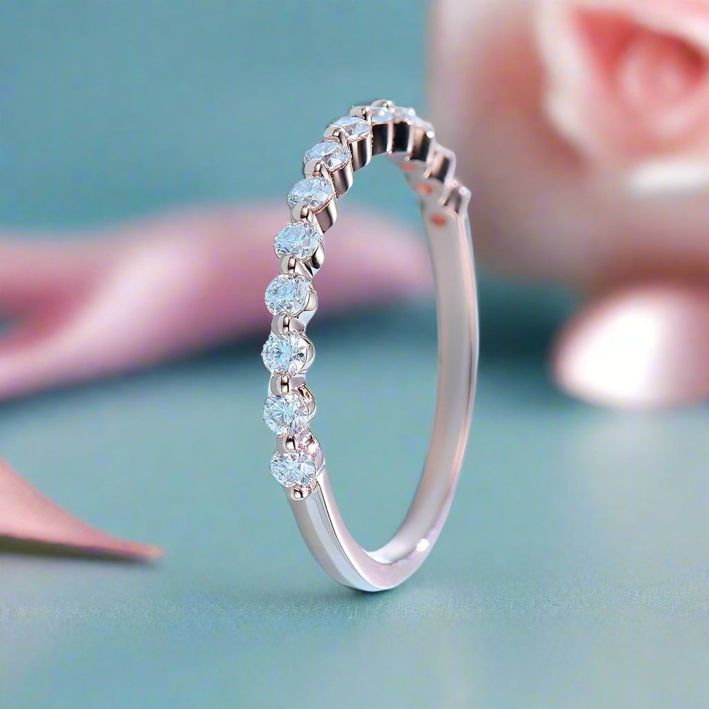 Half Eternity Diamond Bubble Ring Band-Black Diamonds New York