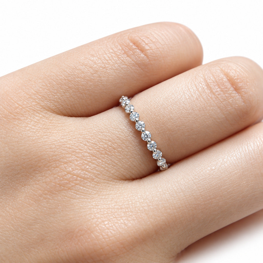 Half Eternity Diamond Option Bubble Ring Band-Black Diamonds New York
