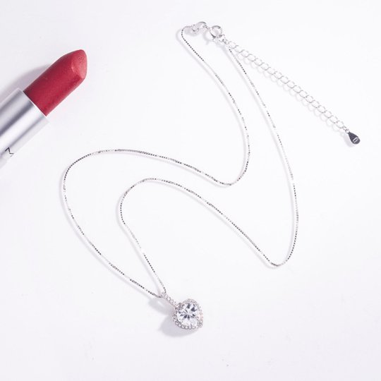 Halo Heart Cut Pendant Necklace for Women - Black Diamonds New York
