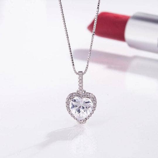 Halo Heart Cut Pendant Necklace for Women - Black Diamonds New York