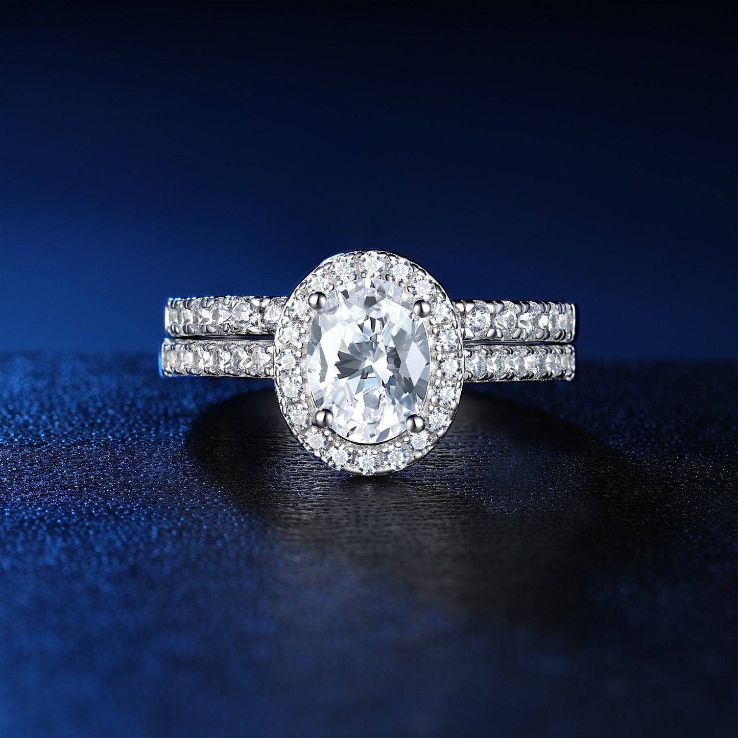 Halo Oval Cut Engagement Ring - Black Diamonds New York