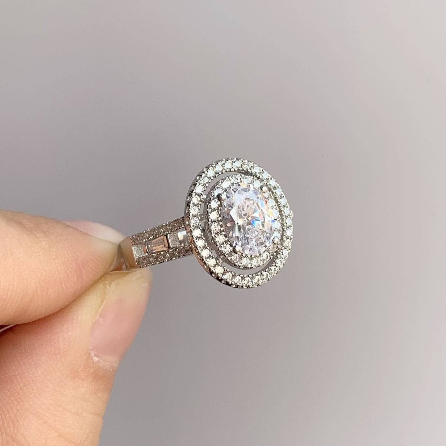 Halo Oval Shaped EVN Stone Engagement Ring-Black Diamonds New York