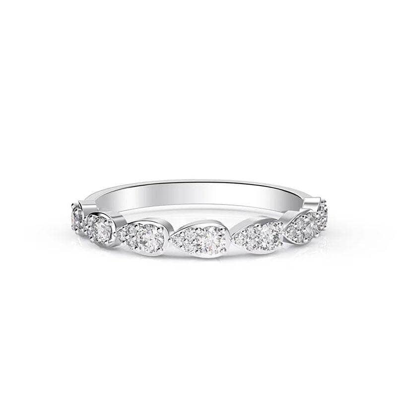 Halo Pear Cut 3ct Morganite Ring Set 3pcs In White Gold - Black Diamonds New York