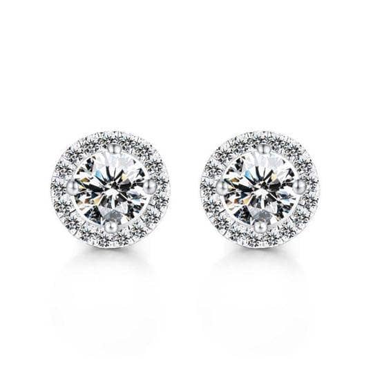 Halo Round Sparkle Women's Stud Earrings-Black Diamonds New York