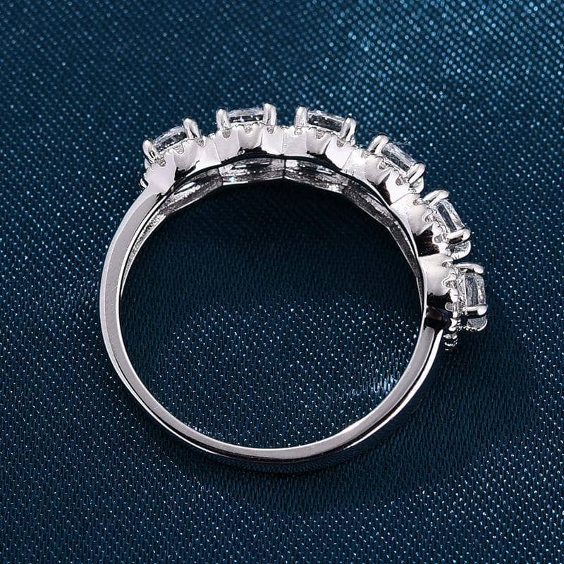 Halo Six Cushion Cut Diamond Wedding Band Ring - Black Diamonds New York