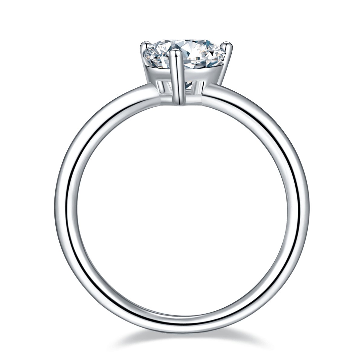 Heart 1.0Ct 6.5mm Moissanite Ring - Black Diamonds New York