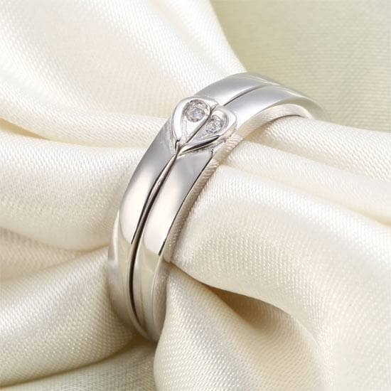 Heart Created Diamond 2-Pc Wedding Ring Set