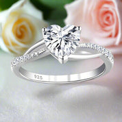 Heart Cut Diamond Twisted Band Engagement Ring-Black Diamonds New York