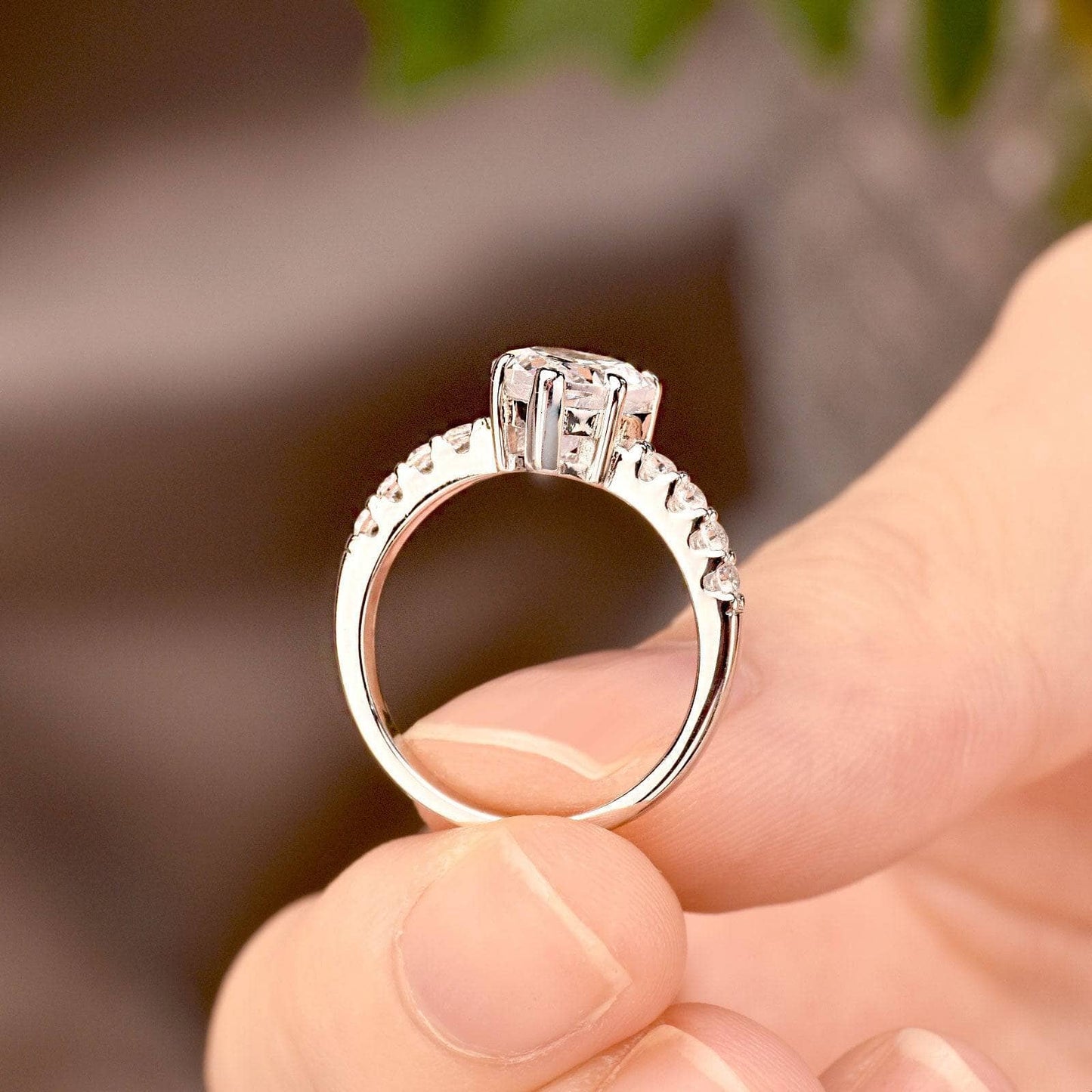 Heart Cut Created Diamond Engagement Ring-Black Diamonds New York