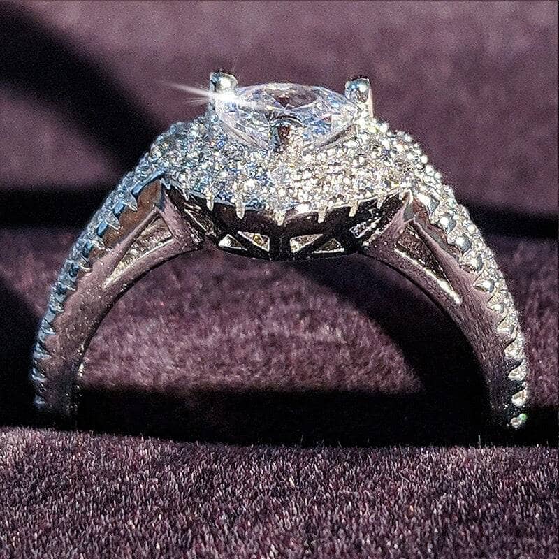 Heart Cut Cubic Zircon Ring - Black Diamonds New York