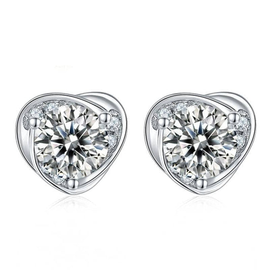 Heart Moissanite Diamond Stud Earrings - Black Diamonds New York