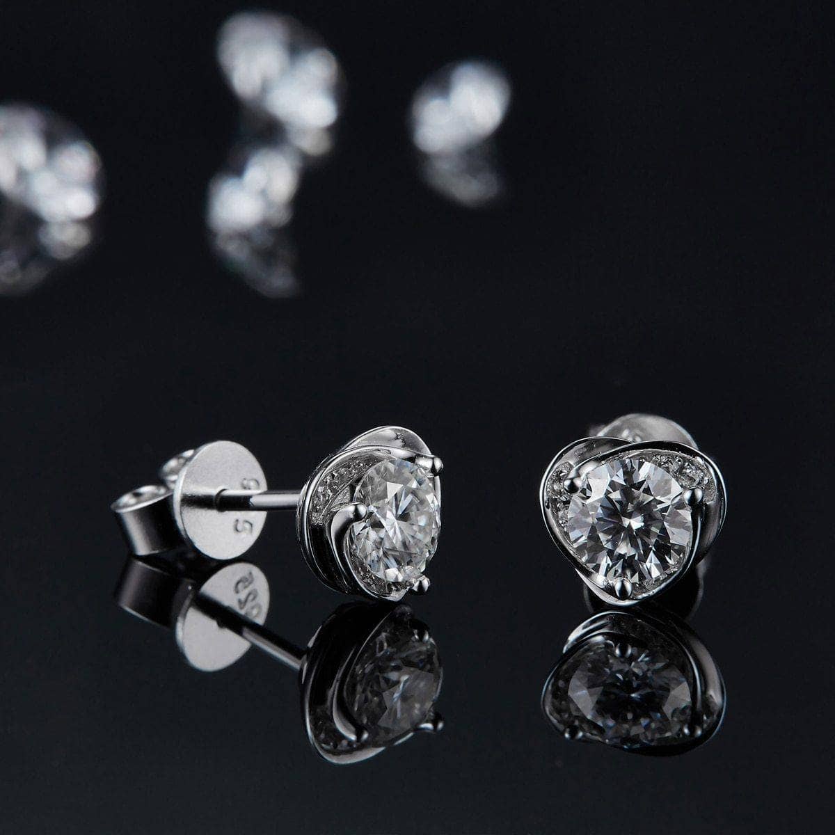 Heart Pendant Necklace and Earring Moissanite Diamond Set - Black Diamonds New York