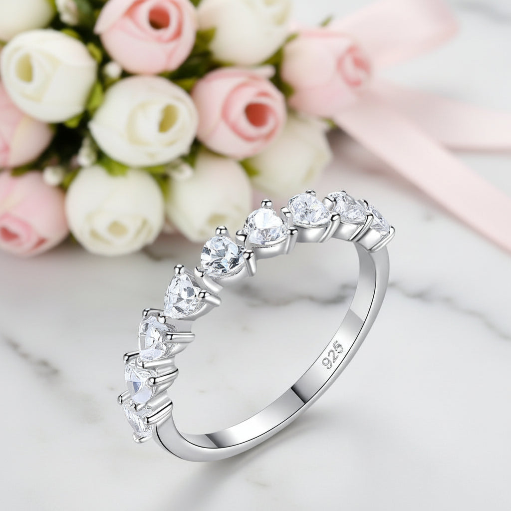 0.9 Ct Heart-Shaped Diamond Option Band-Black Diamonds New York
