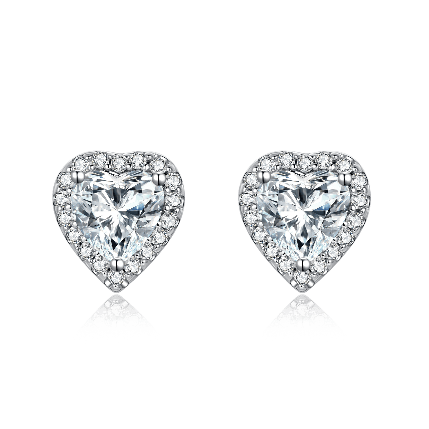 Heart Shape Halo Moissanite Pendant Necklace Earrings Set-Black Diamonds New York
