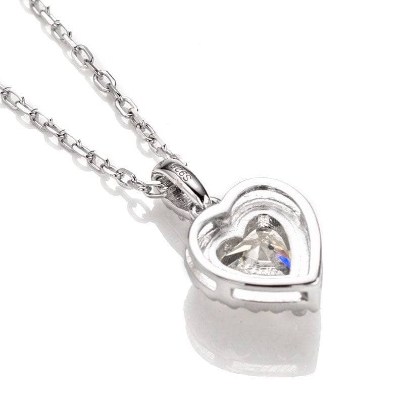 Heart Shape Halo Moissanite Pendant Necklace Earrings Set-Black Diamonds New York