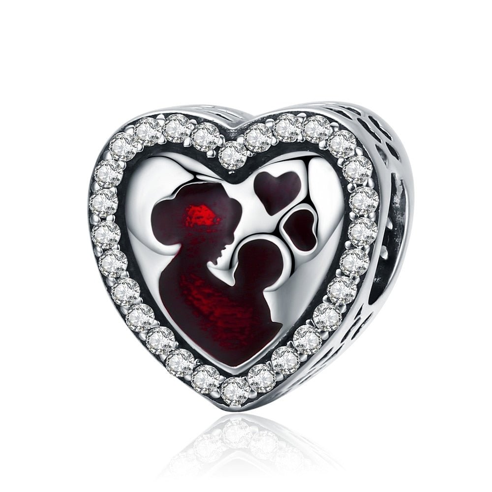 Heart Shaped EVN Stone & Enamel Beads-Black Diamonds New York