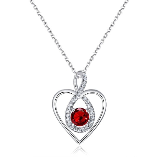 Heart Shaped Gemstone Necklace with Created Diamonds-Black Diamonds New York