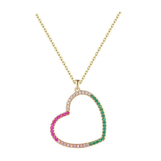 Heart Shaped Pendant Necklace with Created Diamond-Black Diamonds New York