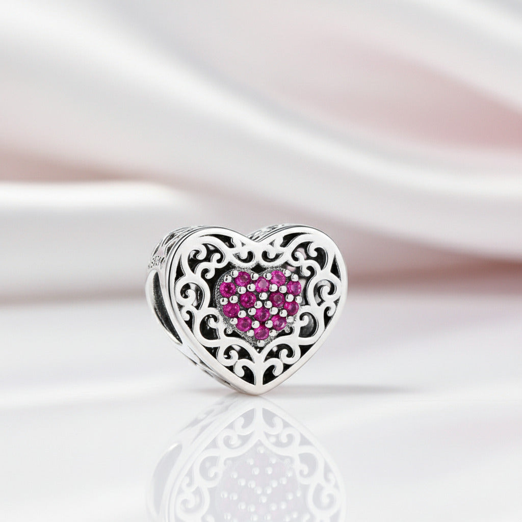 Heart Shaped Diamond Option & Enamel Beads-Black Diamonds New York