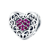 Heart Shaped Diamond & Enamel Beads-Black Diamonds New York