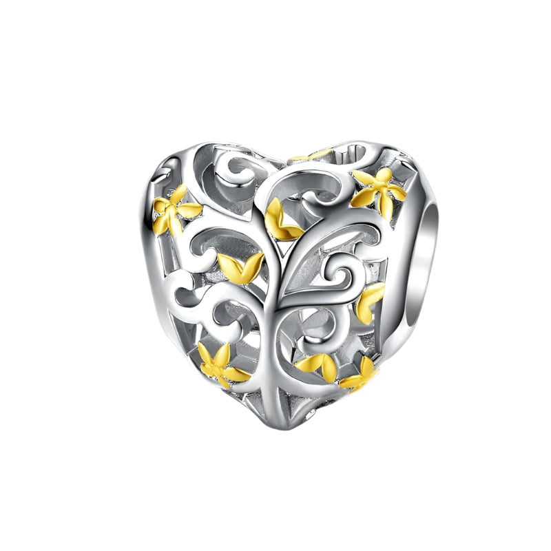 Heart Shaped Diamond & Enamel Beads-Black Diamonds New York