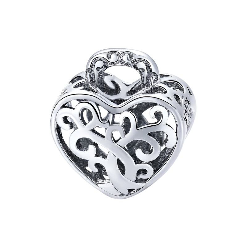 Heart Shaped Diamond & Enamel Beads-Black Diamonds New York