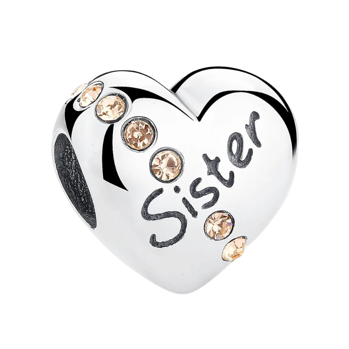 Heart Shaped Diamond & Enamel Beads-Black Diamonds New York