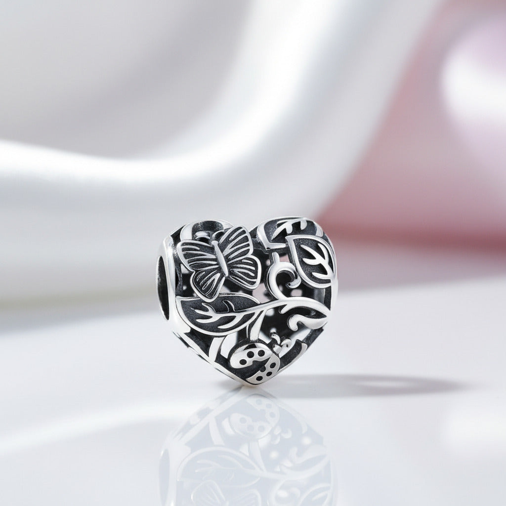 Heart Shaped Diamond Option & Enamel Beads-Black Diamonds New York