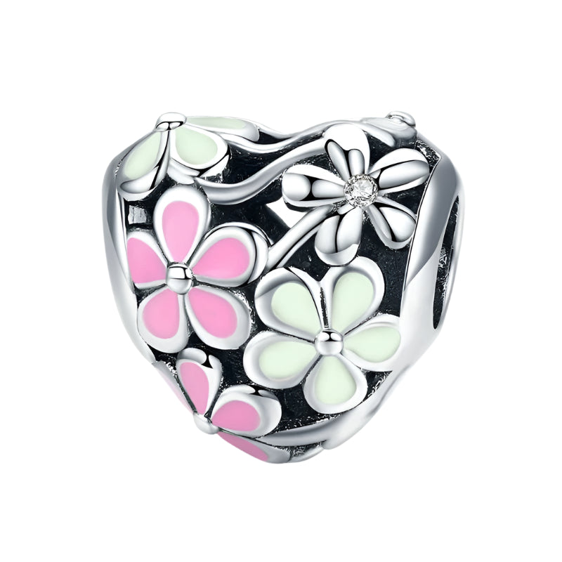 Heart Shaped Diamond & Enamel Beads-Black Diamonds New York