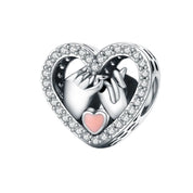 Heart Shaped Diamond & Enamel Beads-Black Diamonds New York