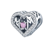 Heart Shaped Diamond & Enamel Beads-Black Diamonds New York