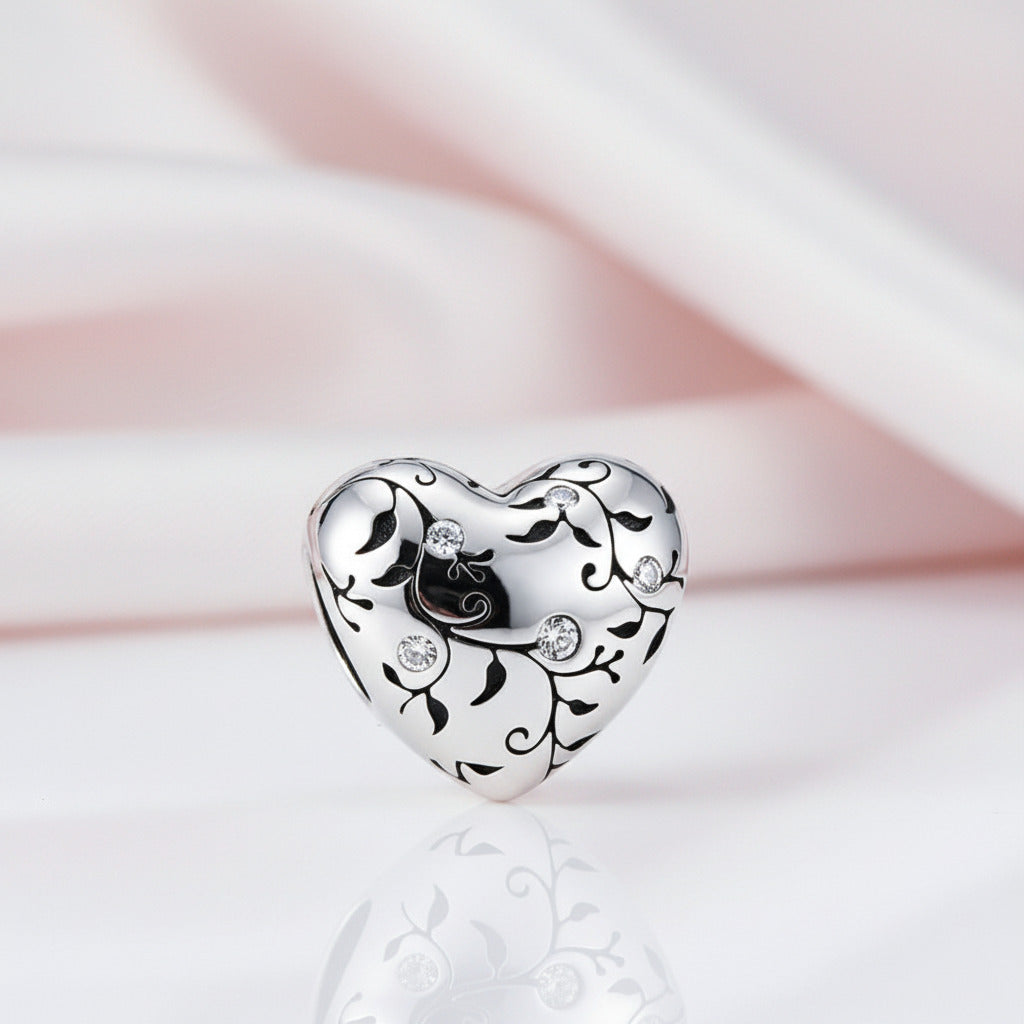 Heart Shaped Diamond Option & Enamel Beads-Black Diamonds New York