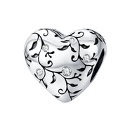 Heart Shaped Diamond & Enamel Beads-Black Diamonds New York