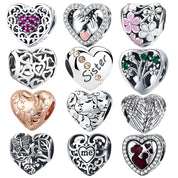 Heart Shaped Diamond & Enamel Beads-Black Diamonds New York